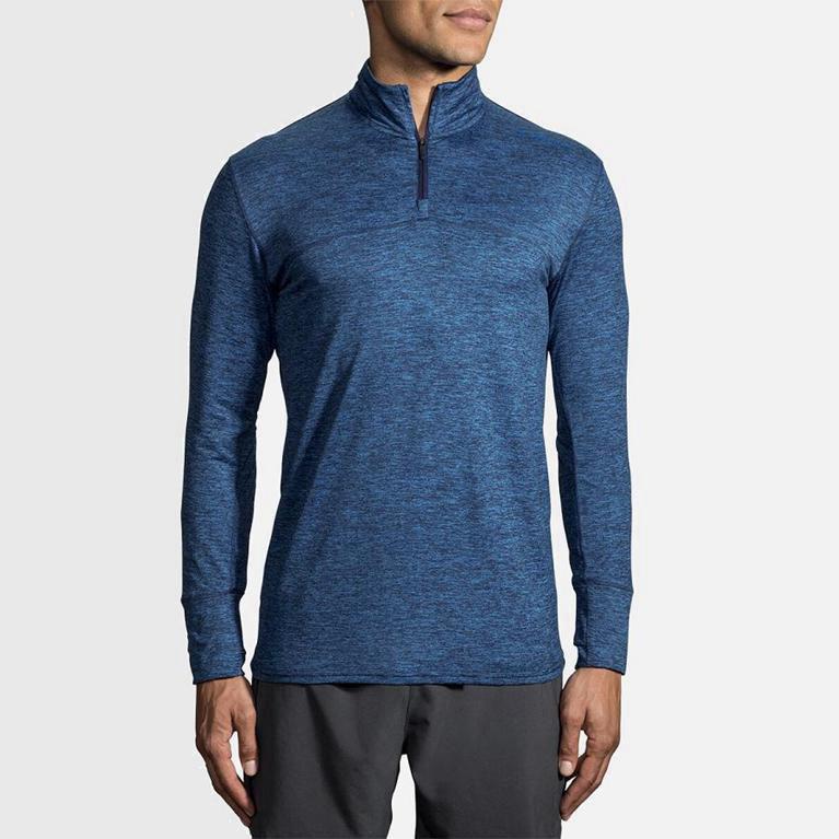 Brooks Men's Dash Half Zip Running Jackets Singapore - Blue (42358-KZLW)